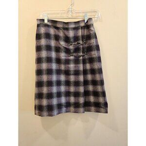 Women's Doncaster Plaid Wool Blend Lined Skirt Black Hardware Lined‎ Size 4